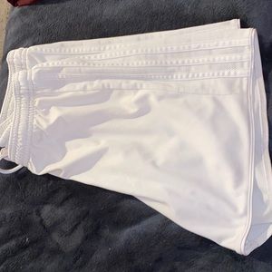 white adidas shorts